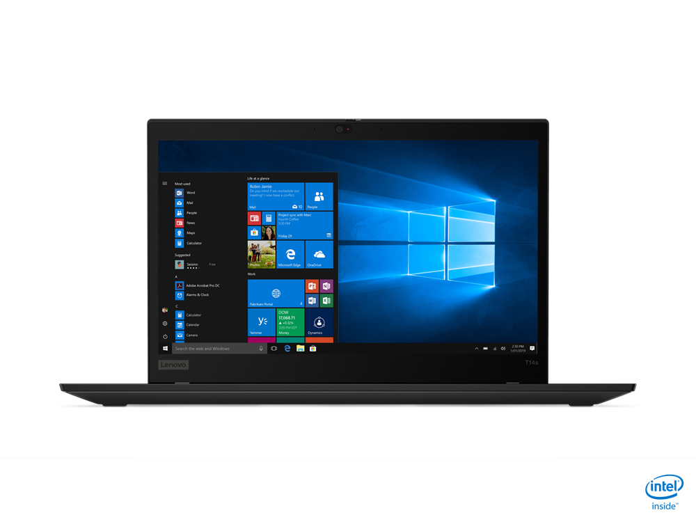 联想 ThinkPad T14s Gen 1 (英特尔) 英特尔®酷睿™i5 i5-10310U 笔记本电脑 35.6 厘米 (14 英寸) 触摸屏全高清 16 GB DDR4-SDRAM 256 GB 固态硬盘 Wi-Fi 6 (802.11ax) Windows 10 专业版 英文 黑色
